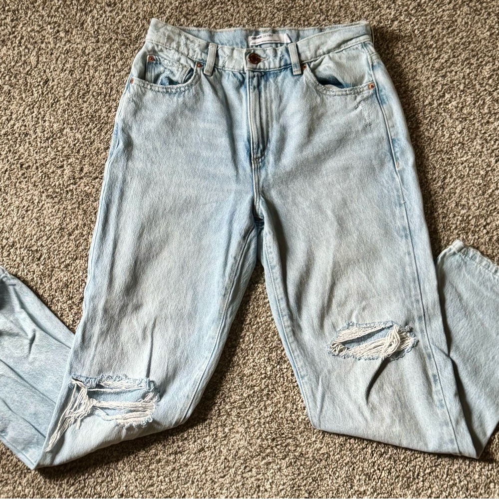Garage Light Blue Straight Leg Jeans